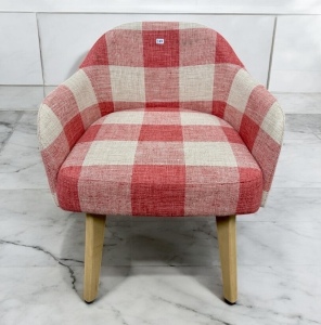 Plaid Upholstered Armchair