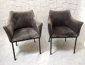 Coco Republic Suede Armchairs