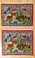 2 x Pictorial Tabriz 60 x 75cm each