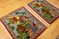 2 x Pictorial Tabriz 60 x 75cm each - 2
