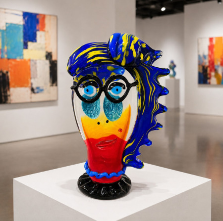 Studio Glass 'Face' Sculpture