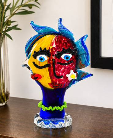 Glass 'Face' Sculpture