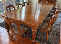 Victorian Oak Dining Table & Chairs - 2