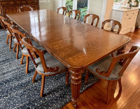 Victorian Oak Dining Table & Chairs - 3