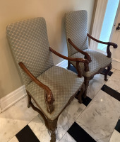 Pair Walnut Armchairs - 2