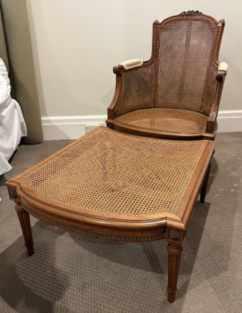 Caned Bergere & Ottoman