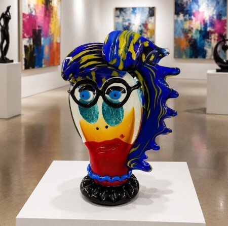 Glass 'Face' Sculpture