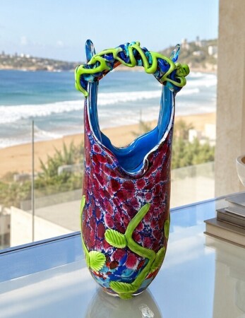 Glass Basket Vase