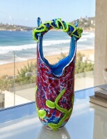 Glass Basket Vase