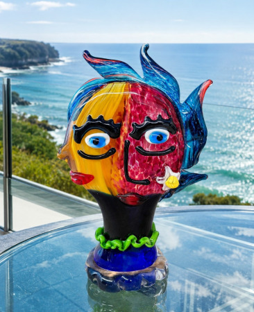 Glass 'Face' Sculpture