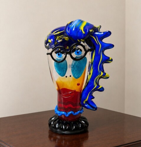 Glass 'Face' Sculpture