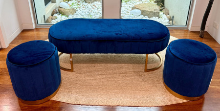 Bench Seat and Ottomans