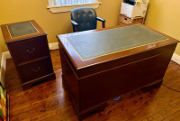 Double Pedestal Desk, Chair & File - 2