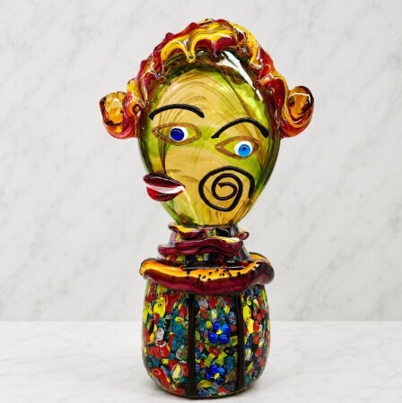 Glass 'Face' Sculpture