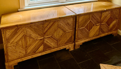 Pair Split Bamboo Sideboards