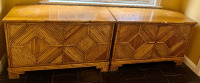 Pair Split Bamboo Sideboards - 2