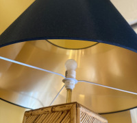 Pair Bamboo Table Lamps - 5
