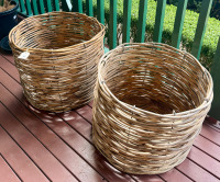 Pair Cane Baskets
