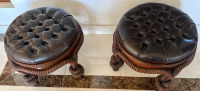 Pair Mahogany Rope & Knot Stools - 3