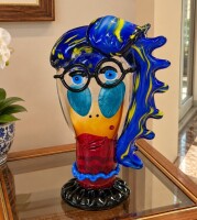 Glass 'Face' Sculpture