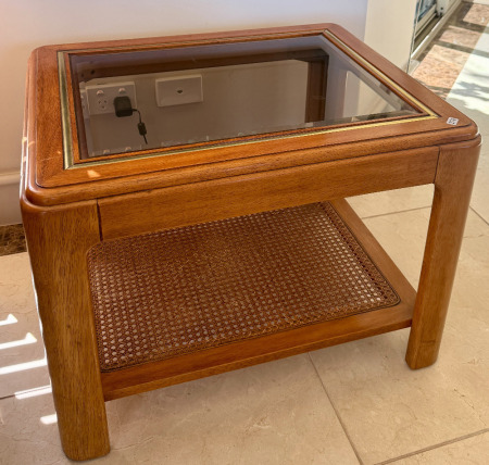 Oak & Cane Side Table