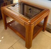 Oak & Cane Side Table - 2
