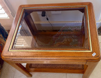 Oak & Cane Side Table - 3