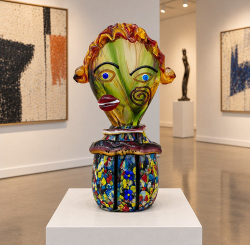 Glass 'Face' Sculpture