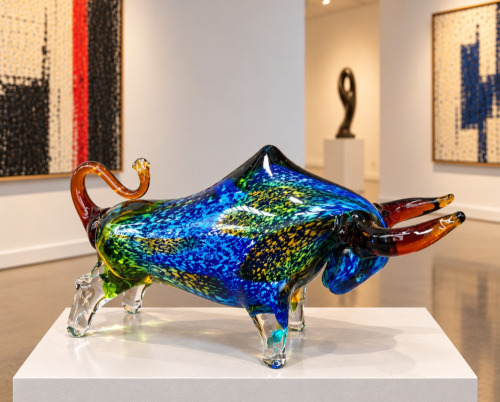 Studio Glass Bull