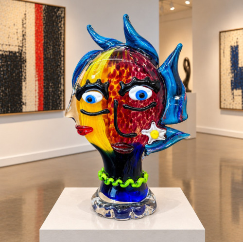Glass 'Face' Sculpture